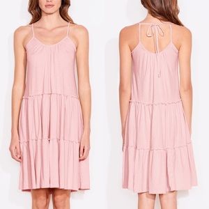 Sundry Light Pink Tiered Sundress